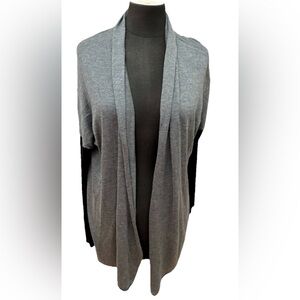 Apt 9 ladies‎ gray open front cardigan black sleeves acrylic rayon size XL